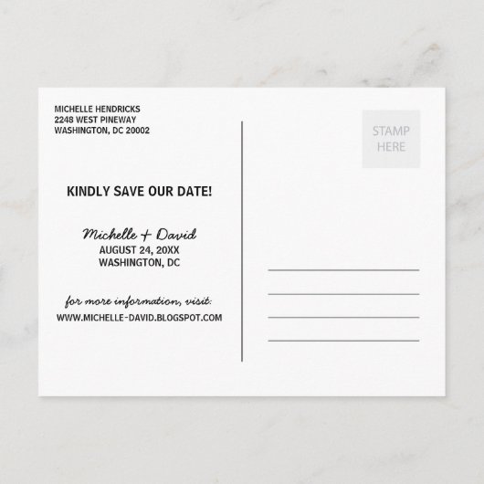 Rustic Lettering Kraft Photo Save the Date Aankondigingskaart (Achterkant)