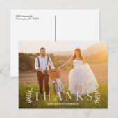 Rustic Lettering White Overlay Foto bedankt Briefkaart (Voorkant / Achterkant)