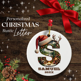 Rustic Letter's feestelijke winterscène gepersonal Keramisch Ornament