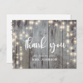 Rustic Lichten Hout Dank u Vrijgezellenfeest Briefkaart (Voorkant / Achterkant)