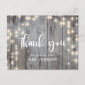 Rustic Lichten Hout Dank u Vrijgezellenfeest Briefkaart (Voorkant)