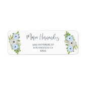 Rustic Light Blue and White Floral Quinceañera Etiket (Voorkant)