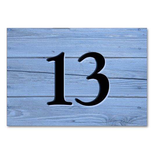 Rustic Light Blue Faux Engraved Cafe Kaart (Achterkant)