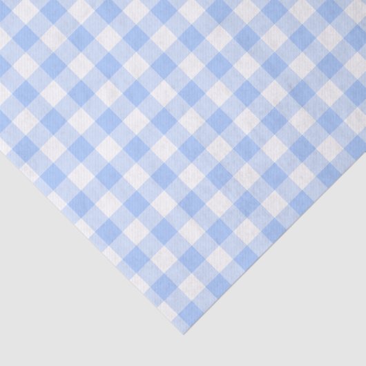 Rustic Light Blue Gingham Pattern Tissuepapier (Detail)