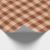 Rustic Light Brown Gingham Plaid Pattern Cadeaupapier (Hoek)