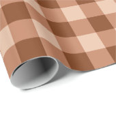 Rustic Light Brown Gingham Plaid Pattern Cadeaupapier (Rol Hoek)