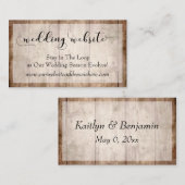 Rustic Light Brown Wood, Wedding Website - Gegeven Informatiekaartje (Voorkant / Achterkant)