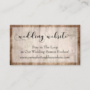 Rustic Light Brown Wood, Wedding Website - Gegeven Informatiekaartje