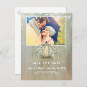 Rustic Light - Iron Lantern Foto Bewaar de datum Aankondigingskaart (Voorkant / Achterkant)