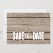 Rustic Light Wood Photo Collage Save The Date (Achterkant)