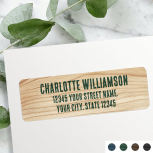 Rustic Light Woodgrain Green Retouradres Etiket