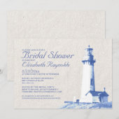 Rustic Lighthouse Bridal Shower-uitnodigingen Kaart (Voorkant / Achterkant)