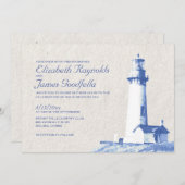 Rustic Lighthouse Wedding Invitations Kaart (Voorkant / Achterkant)