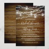 Rustic Lights Achtertuin Bruids Douche Uitnodiging (Voorkant / Achterkant)