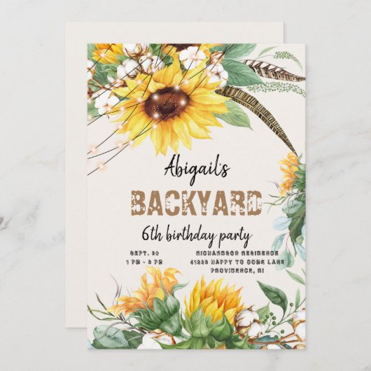 Rustic Lights Achtertuin Kind Verjaardagsfeest Kaart (Voorkant / Achterkant)