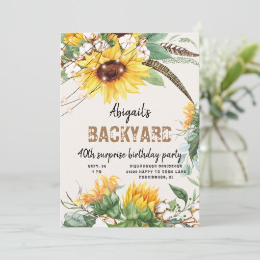 Rustic Lights Achtertuin Verrassing Verjaardagsfee Kaart (Staand voorkant)