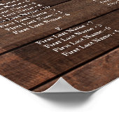 Rustic Lights Alphabetical Wedding Seating Chart Poster (Hoek)