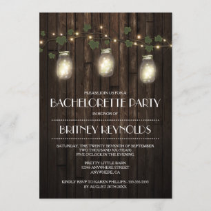 Rustic Lights Bachelorette Party Kaart