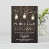Rustic Lights Bachelorette Party Uitnodigingen (Staand voorkant)