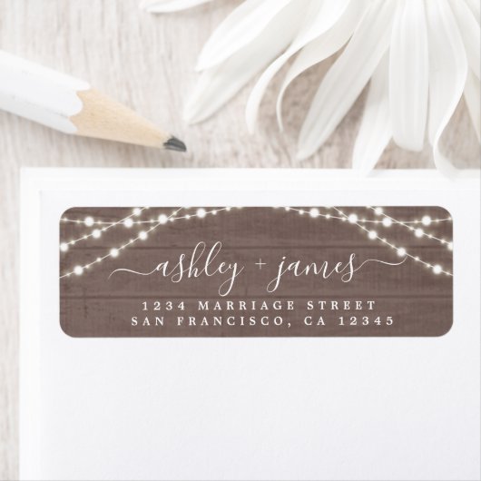 Rustic Lights Bindingadres van Chic Script Etiket (Insitu)