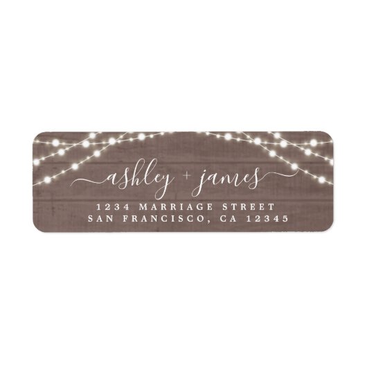 Rustic Lights Bindingadres van Chic Script Etiket (Voorkant)
