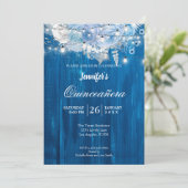 Rustic Lights Floral Quinceañera Uitnodiging (Staand voorkant)