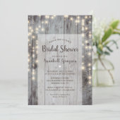 Rustic Lights Foto Vrijgezellenfeest Kaart (Staand voorkant)