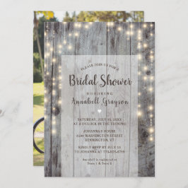 Rustic Lights Foto Vrijgezellenfeest Kaart