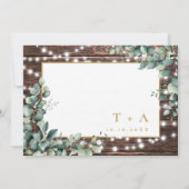 Rustic Lights Greenery Wedding Uitnodiging (Achterkant)