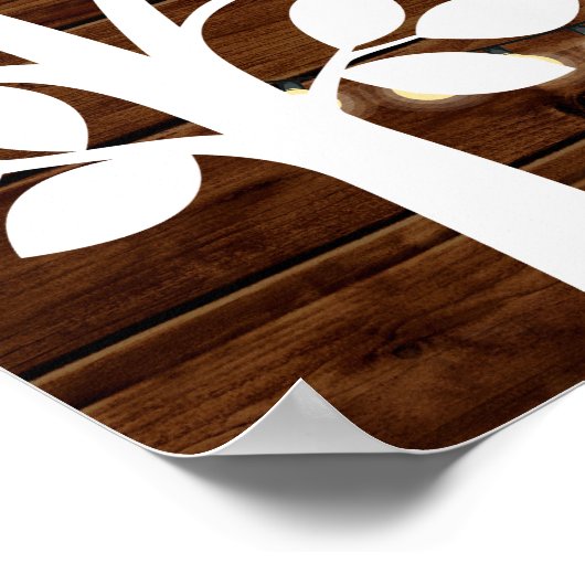 Rustic Lights Guest Book Poster - 100 handtekening (Hoek)