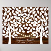 Rustic Lights Guest Book Poster - 100 handtekening (Voorkant)