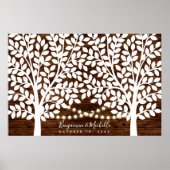 Rustic Lights Guest Book Poster - 250 handtekening (Voorkant)