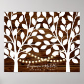 Rustic Lights Guest Book Poster - 50 handtekeninge (Voorkant)