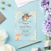 Rustic Lights Lace Cowboy Hat Boots Quinceañera  Acryl Uitnodigingen (Insitu (Huwelijk))