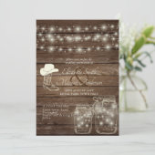 Rustic Lights Mason Jars Wood Cowboy Boot Pet Kaart (Staand voorkant)