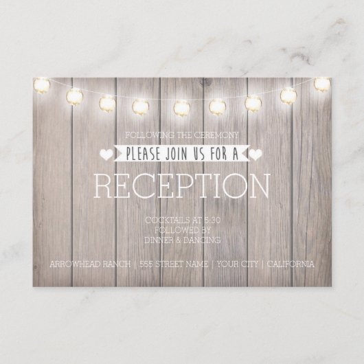 RUSTIC LIGHTS - ONTVANGSTKAART INFORMATIEKAARTJE (Voorkant)