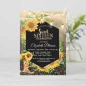 Rustic Lights, Sunflower Country Sweet 16 Kaart (Staand voorkant)