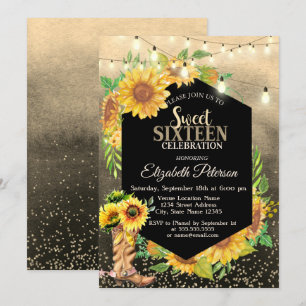 Rustic Lights, Sunflower Country Sweet 16 Kaart