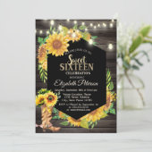 Rustic Lights, Sunflower Country Wood 16 Kaart (Staand voorkant)