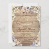 Rustic Lights,Tiara,Lace Pumpkin Flowers Quinceañe Kaart (Voorkant)