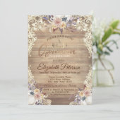 Rustic Lights,Tiara,Lace Pumpkin Flowers Quinceañe Kaart (Staand voorkant)