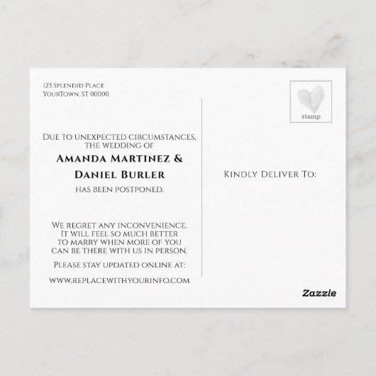 Rustic Lights Verandering van Plannen Uitgesteld T Briefkaart (Achterkant)