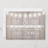 Rustic Lights Verloving Invitation Kaart (Voorkant)