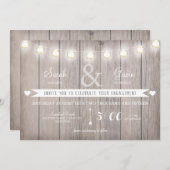 Rustic Lights Verloving Invitation Kaart (Voorkant / Achterkant)