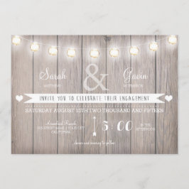 Rustic Lights Verloving Invitation Kaart