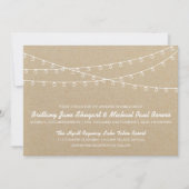 Rustic Lights White Wedding Invitation Kaart (Voorkant)