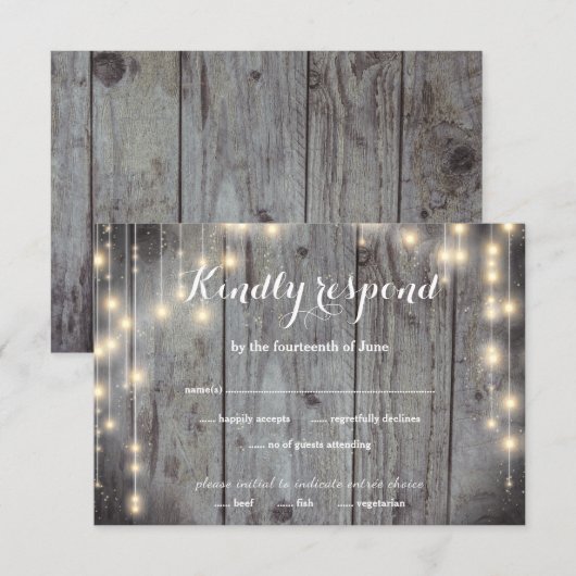 Rustic Lights Wood RSVP (Voorkant / Achterkant)