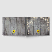 Rustic Lights Wood Sunflower Wedding Gastenboek (Volledig)