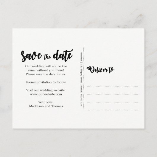 Rustic lights Wood Wedding Save the Date Aankondigingskaart (Achterkant)