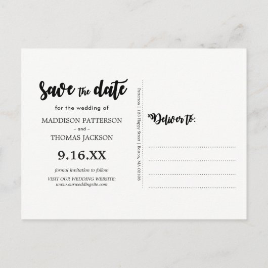 Rustic lights Wood Wedding Save the Date Aankondigingskaart (Achterkant)